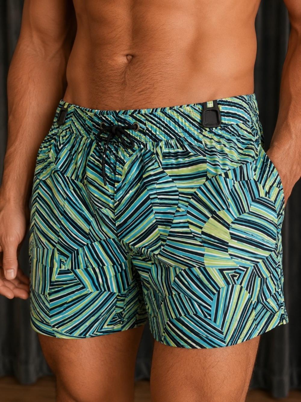 Mr Turk Men’s Size 30 Geometric Swim Trunks 7" Inseam